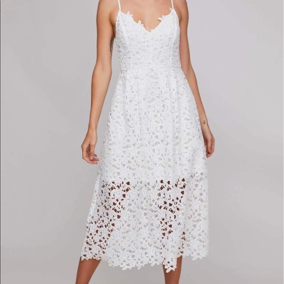 ASTR White Lace Midi Dress - Picture 1 of 5